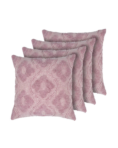 18X18 inch Pink tufted boho cotton cushion covers | Set of 2