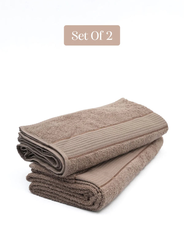 Set of 2 Sensation Bath Towel | Beige
