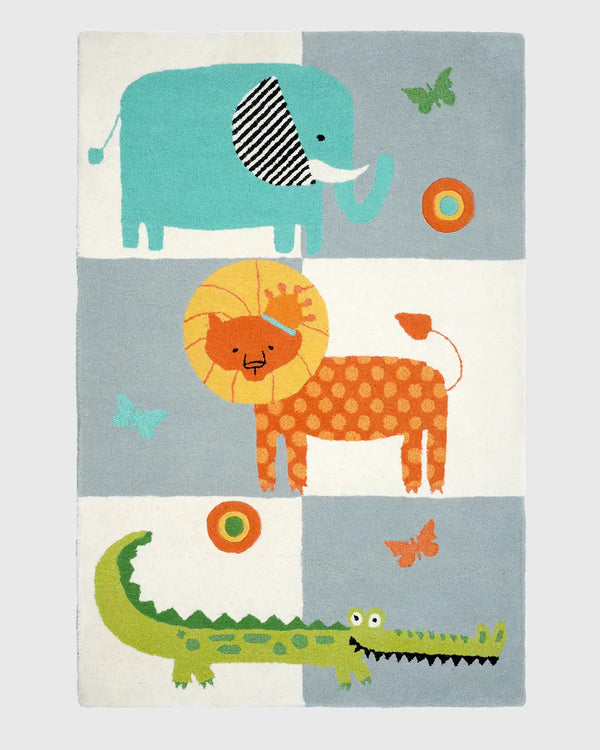 Grhamoy Chico Kids Carpet with Hand Tufted Different Animals Print