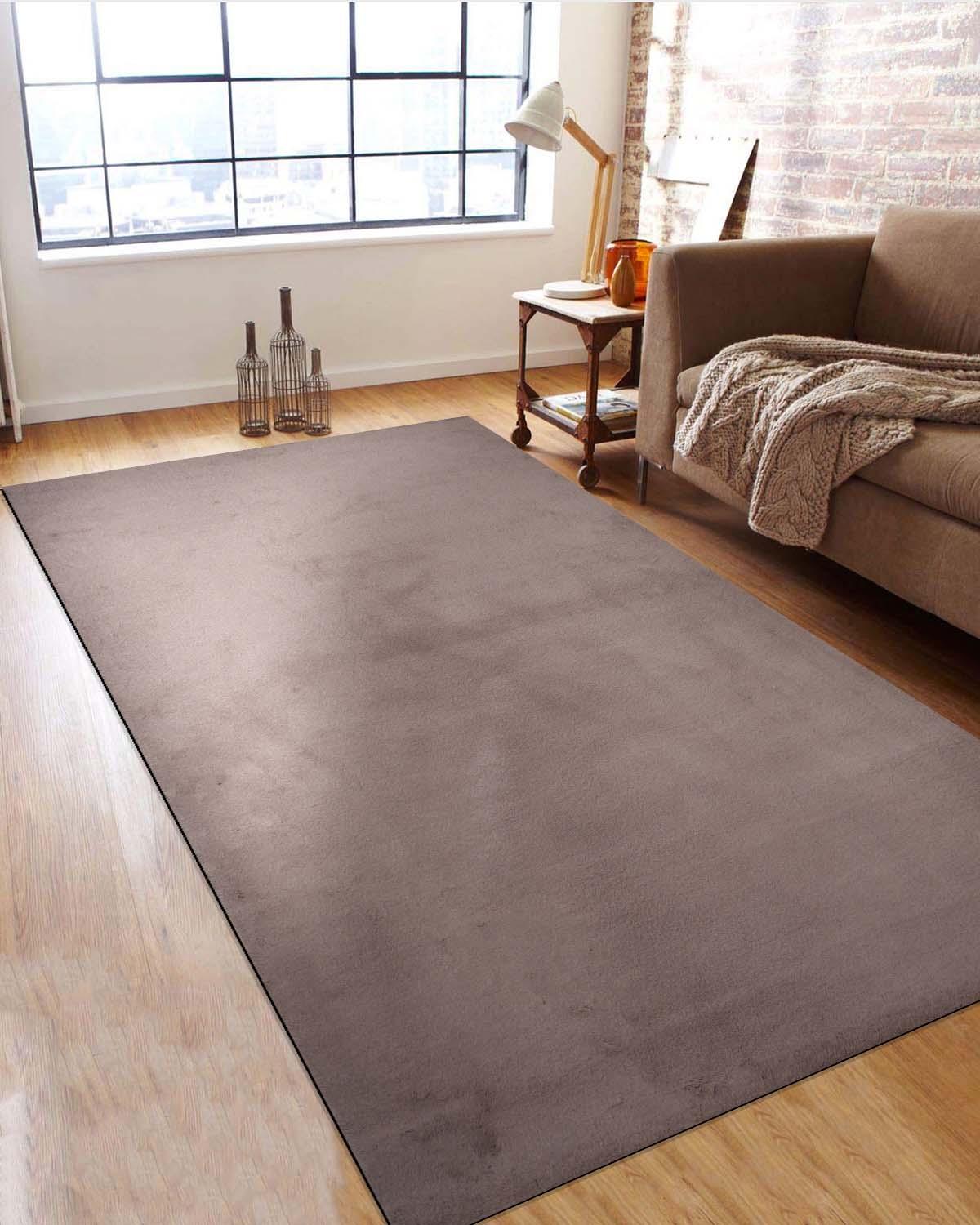 Solid Furry Carpet | Brown