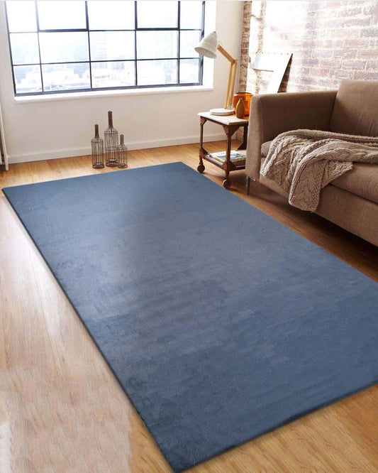 Solid Furry Dark Grey Carpet