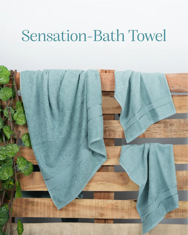 Set of 2 Sensation Bath Towel | Sky Blue