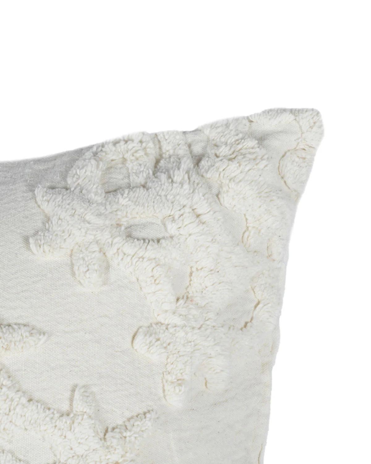 18X18 inch Boho White cotton tufted cushion covers | Set of 2