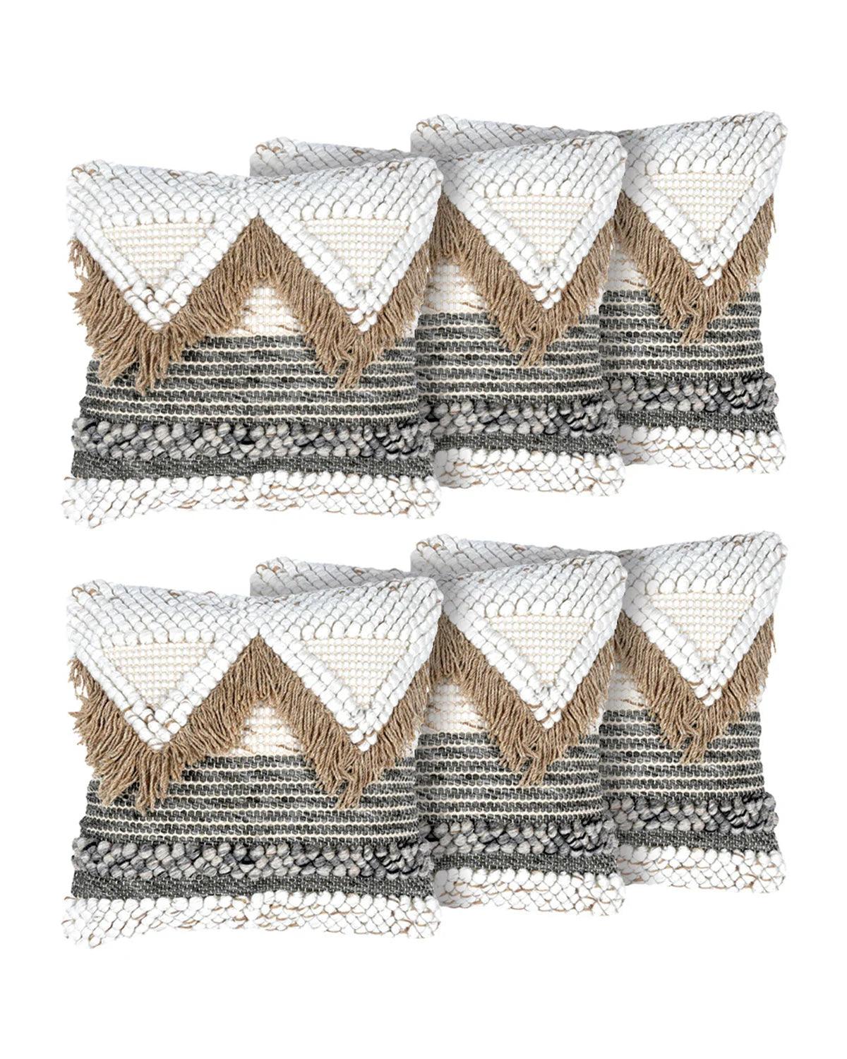 18X18 inch Boho beige cushion covers | Set of 2