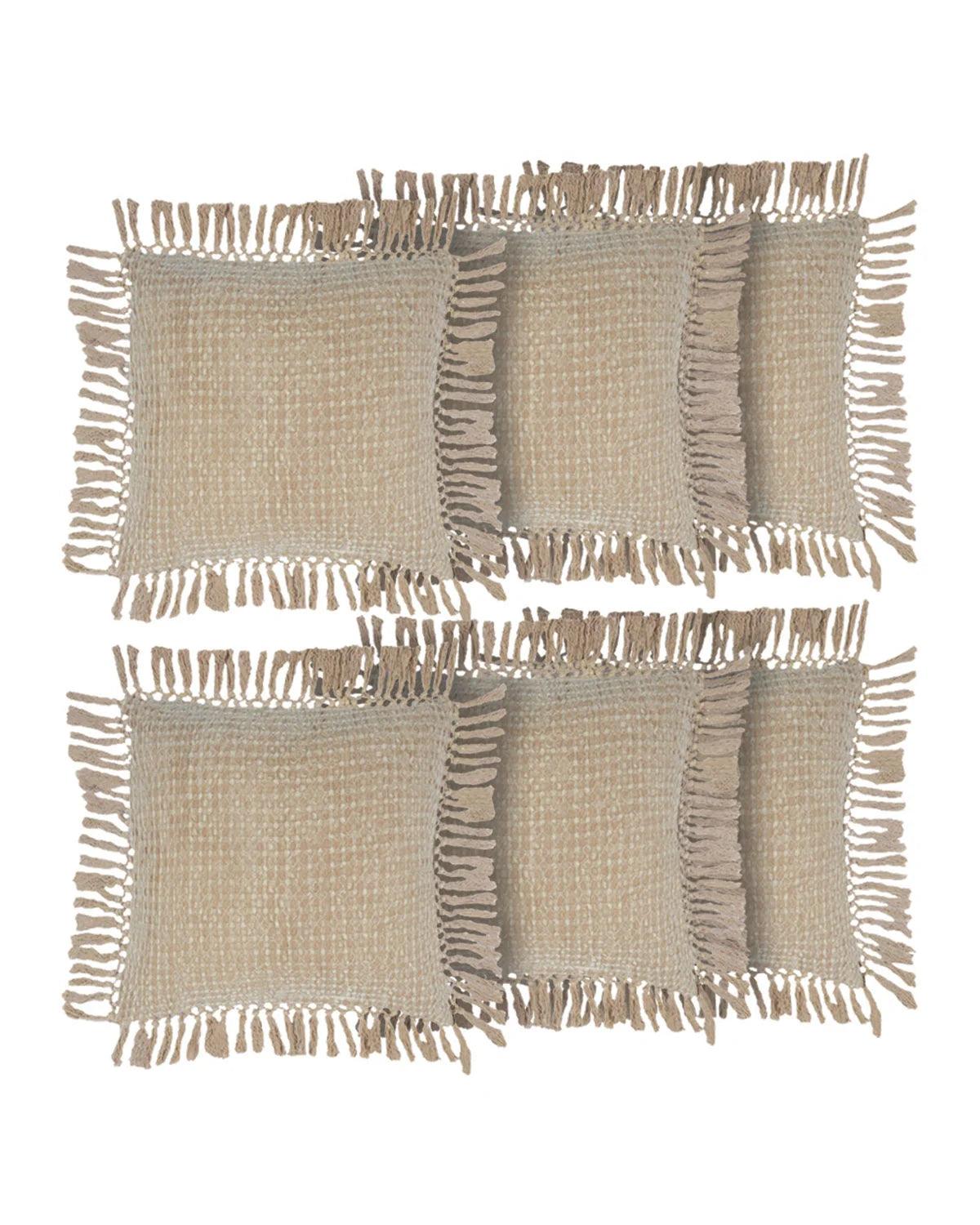 18X18 inch Brown Waffle cotton cushion covers | Set of 2