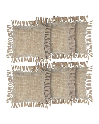 18X18 inch Brown Waffle cotton cushion covers | Set of 2