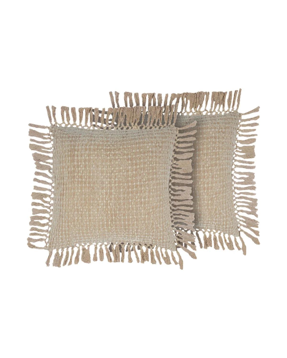 18X18 inch Brown Waffle cotton cushion covers | Set of 2