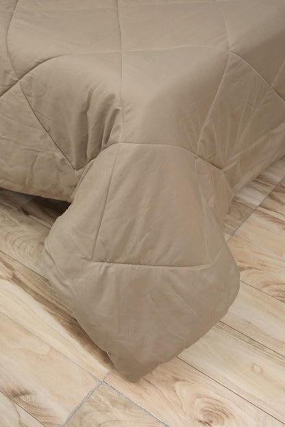 Amelia Reversible Comforter & AC Quilt | Walnut & Cream | Diamond Design