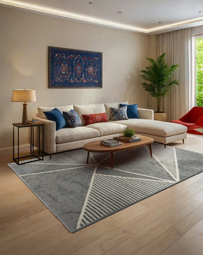 Mystic Grey Geometric Carpet