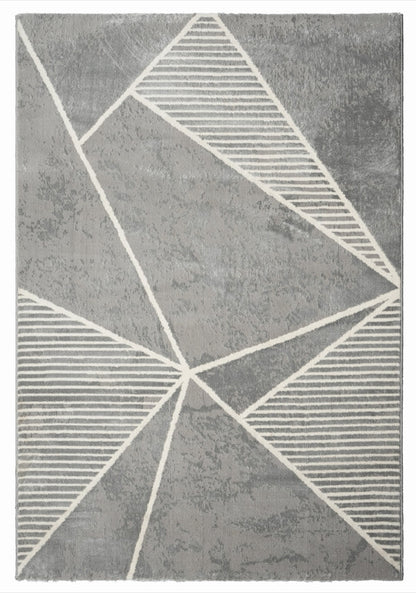 Mystic Grey Geometric Carpet