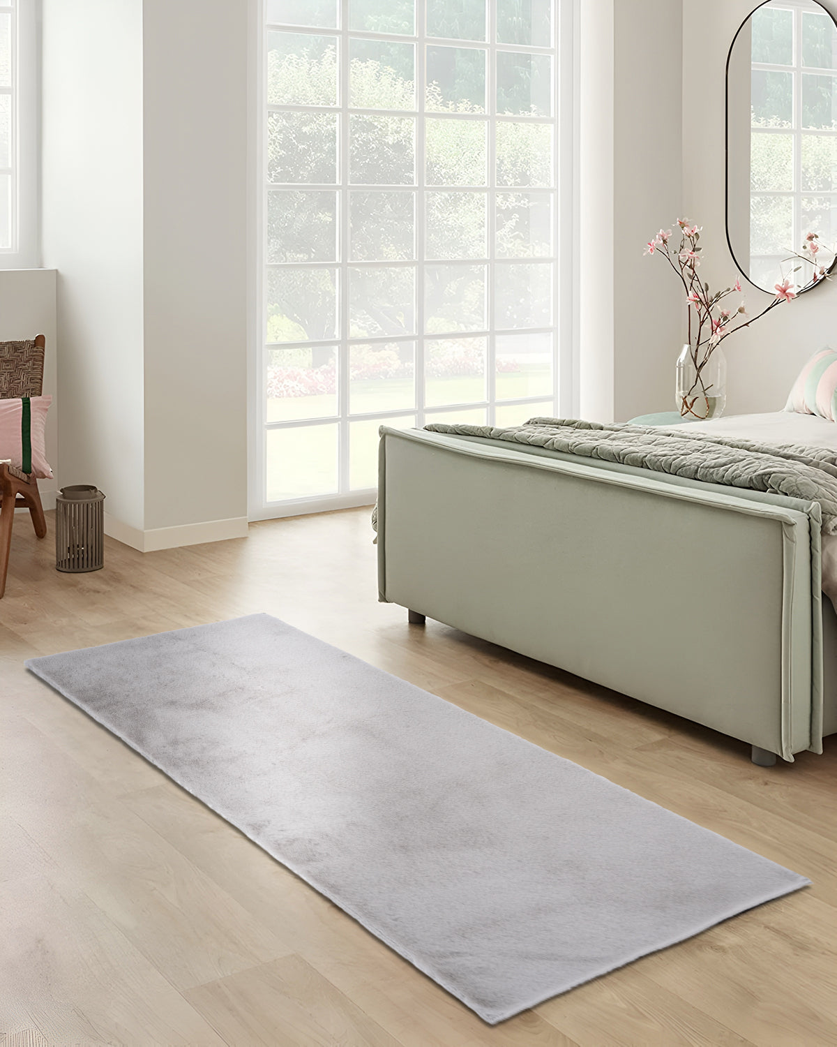 SoftScape LtGrey Rabbit fur Runner