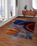 Silvora Rug | Grey, Blue, Maroon