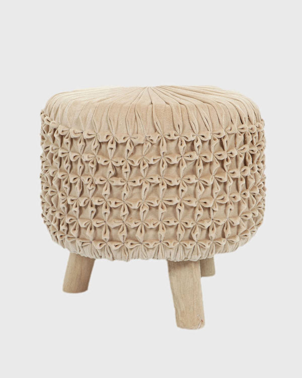 Emmy Velvet Beige Stool