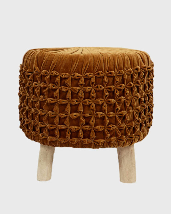 Emmy Velvet Brown Stool