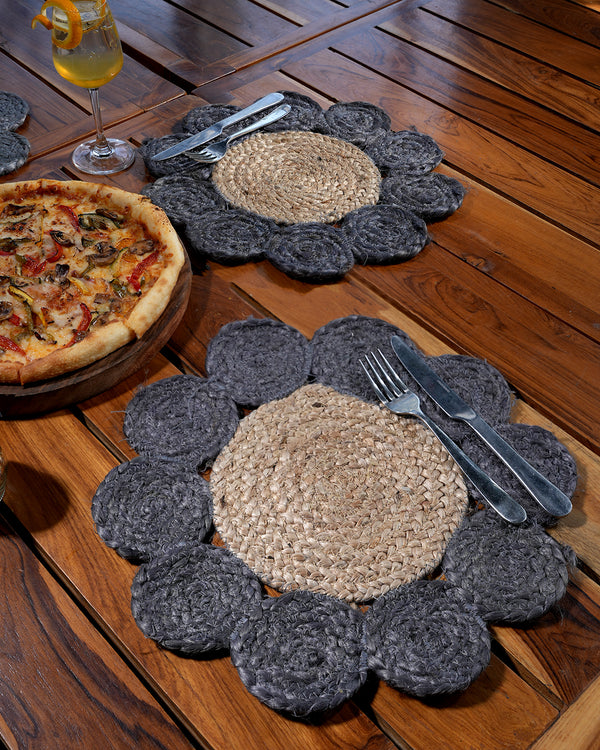 jute-table-placemat-Round Dark-Grey-and-natural