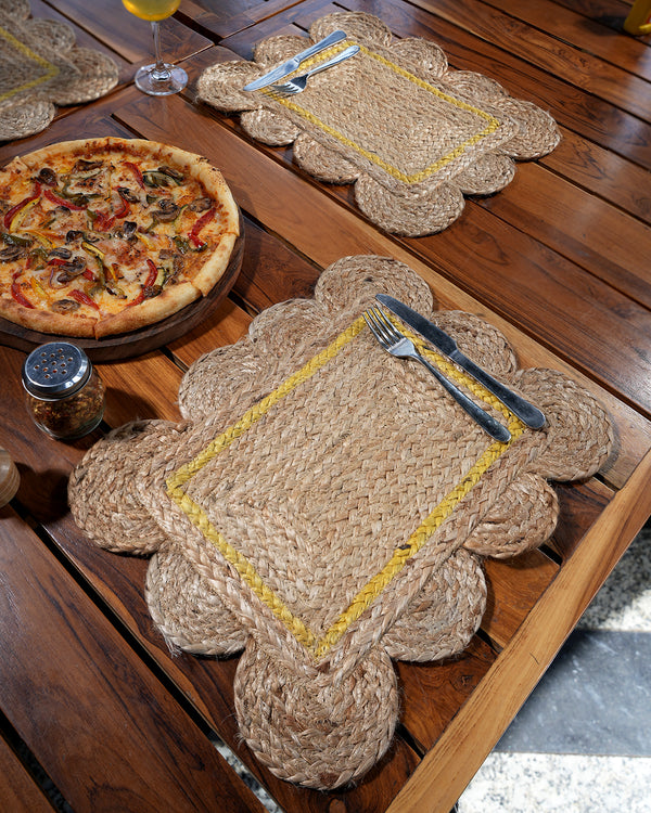jute-table-placemat-Rectangle-Yellow and-natural