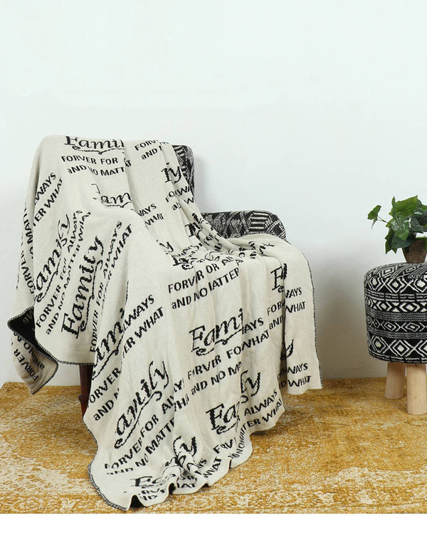 Family Knitted Cotton Throw