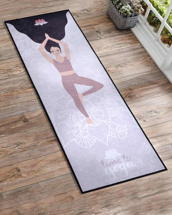4mm Yoga Girl Grey Yoga Mat Online | Grhamoy