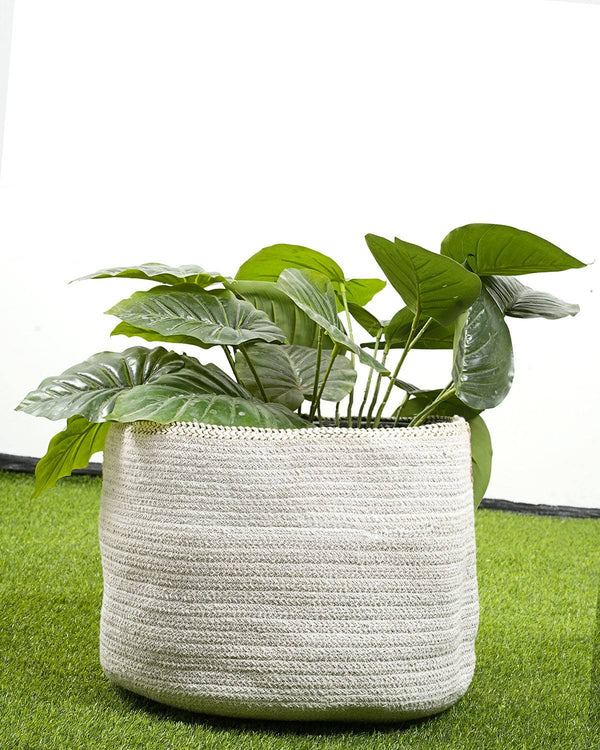 Grhamoy Machine Made Clover Cotton Basket Set of 1