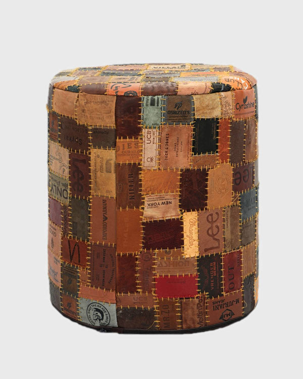 Trent Leather Patchwork Stool