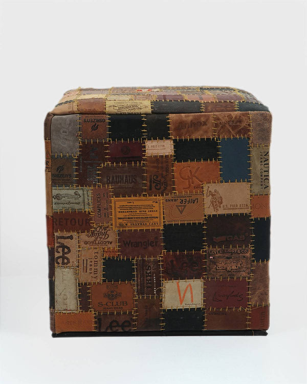 Trent Leather Pouf